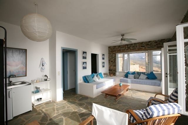luxurious beachfront villa Andros